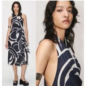 Zara Black and White Midi Dress